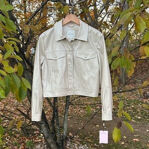 Avec Les Filles Cream Leather Jacket NWT Fall Outerwear Women’s Coat New